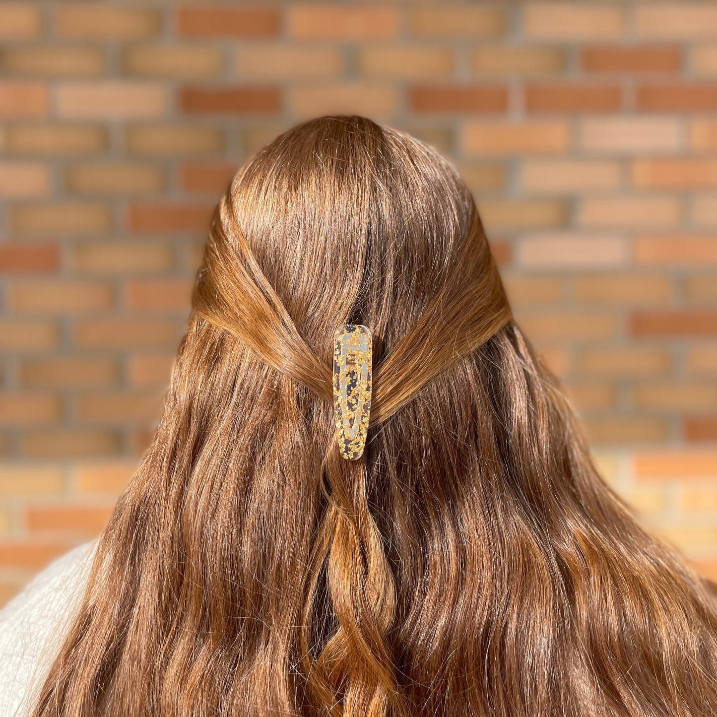 Set of 2 Hairclips - Gold Flakes
